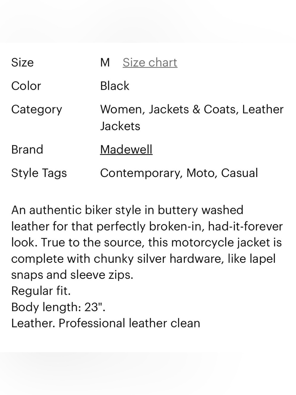 Madewell Washed Leather Motorcycle Jacket - Picture 3 of 8